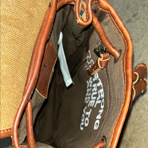 Brown Canvas Backpack - Picture 3 of 3